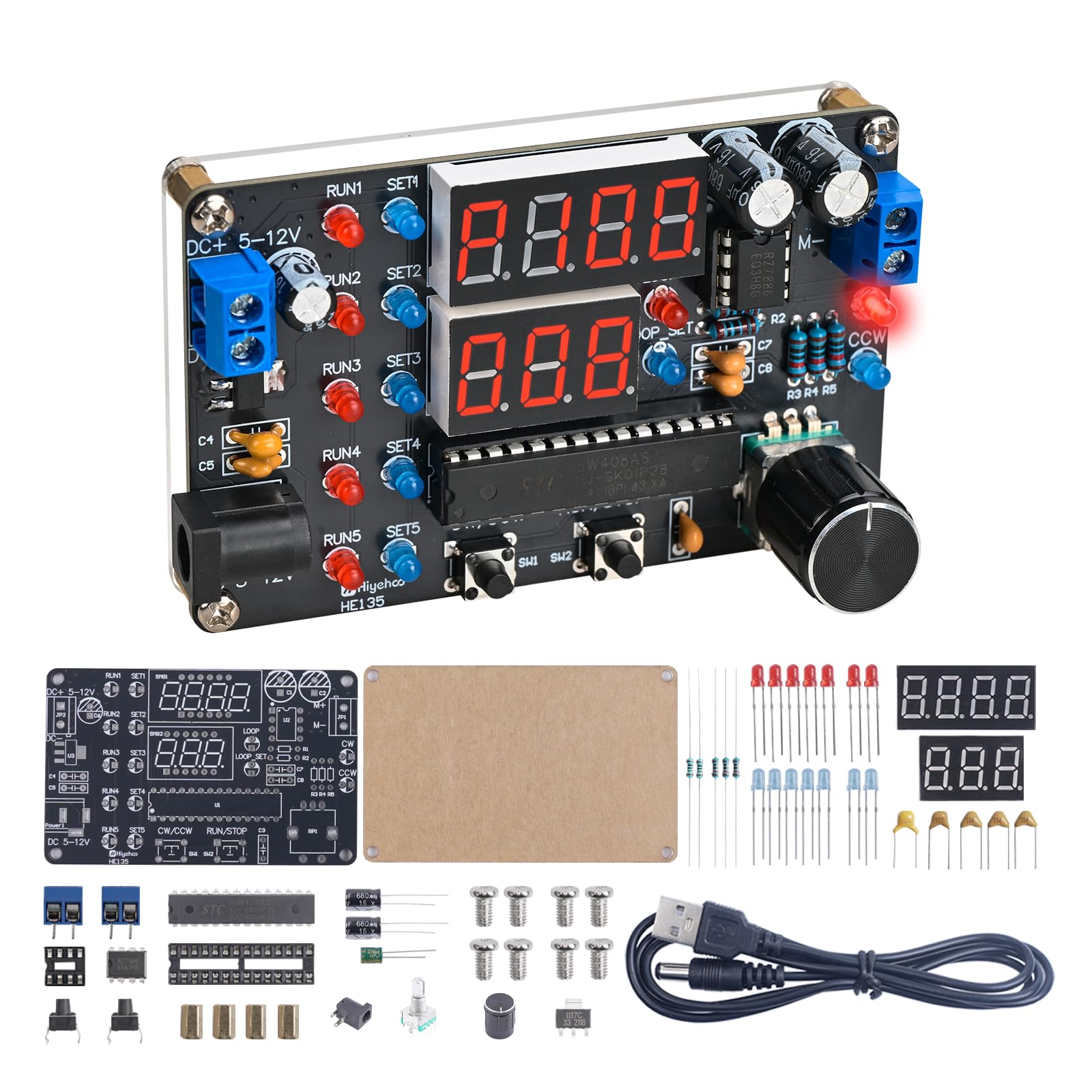 Kit de práctica de soldadura para crear un motor reversible programado en tu taller escolar