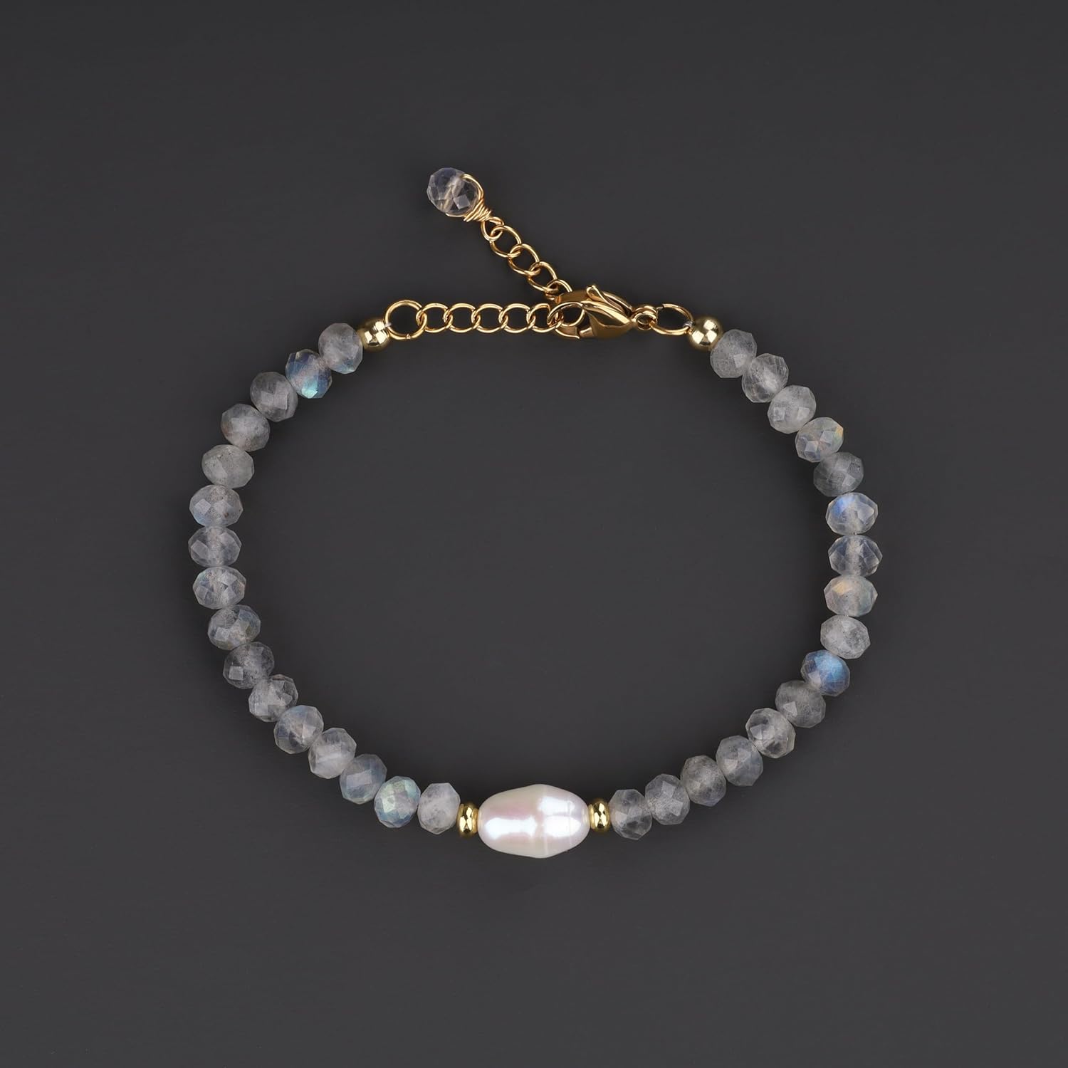 COAI Women's Crystal Bracelet, Pearl Bracelet for Women, Spinel/Tourmaline/Labradorite - Image 3