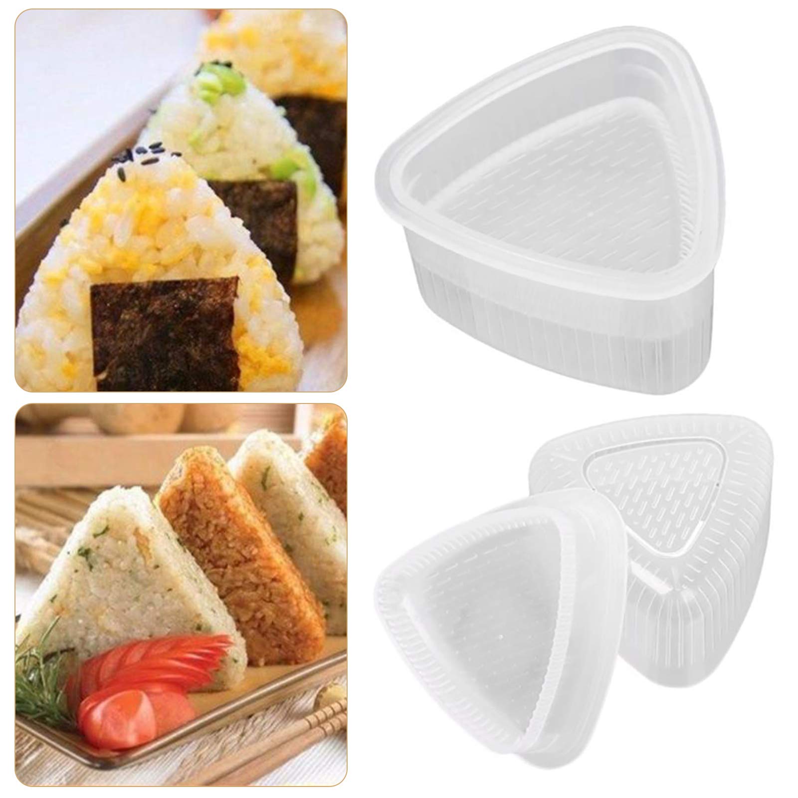 Moule à Riz Triangulaire Japonais - Polypropylène 8,5 X 8,5 Cm - Non Collant, Lavable | Pour Onigiri, Sushis, Façonnage Facile Boules De Riz