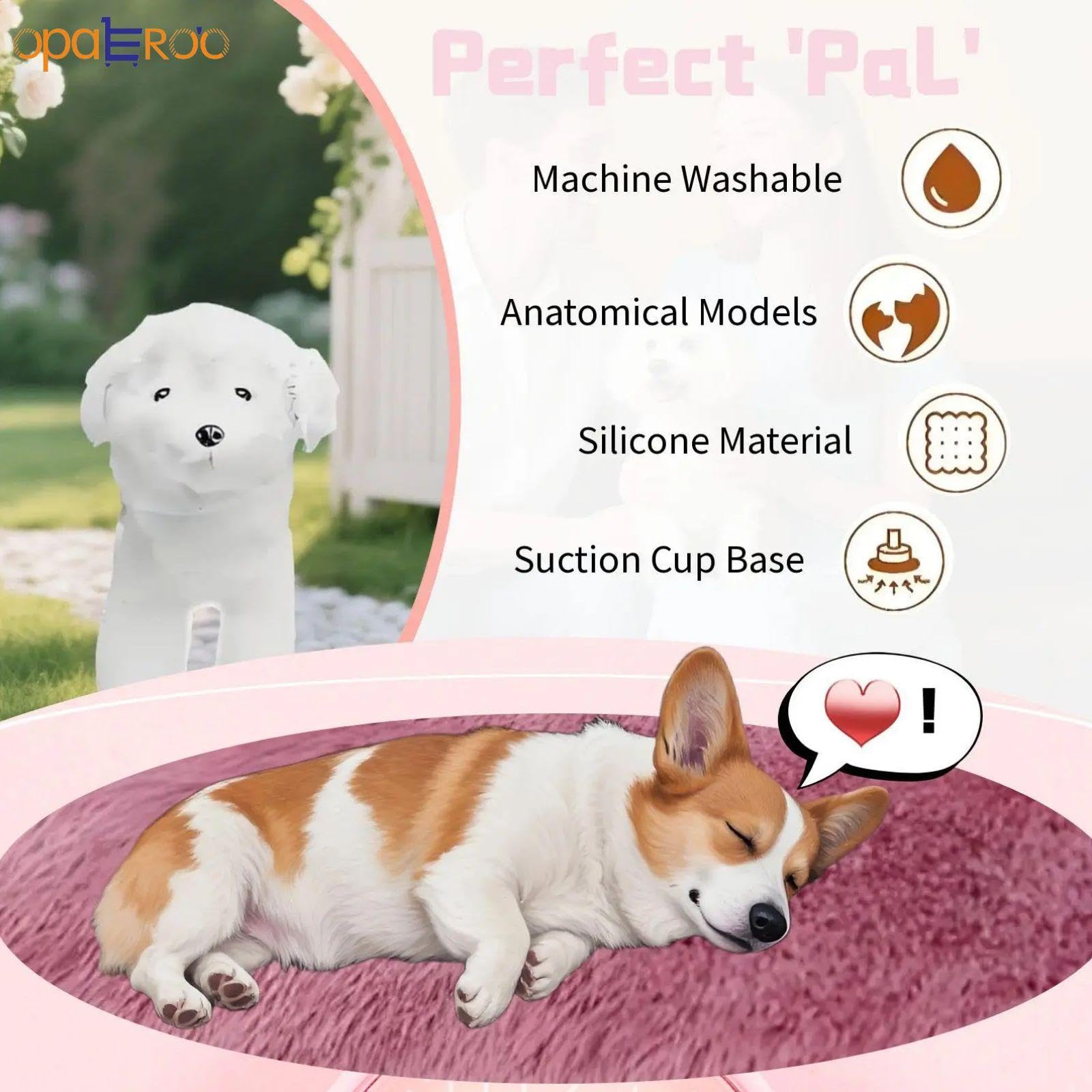 Jouet de matériel de Chien, Jouets de Compagnon pour Chiens en Silicone avec Ventouse, Simulation Pet Oestrus Vent 25cm/9.8in