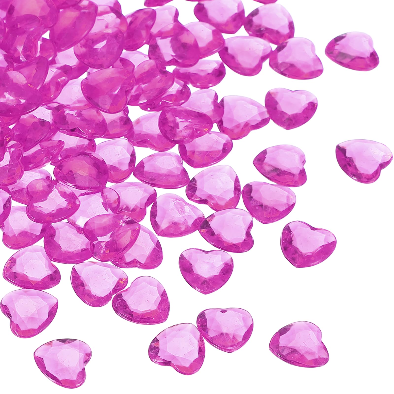 sourcing map 250Pcs Rose Red Acrylic Heart Gems, Crystals Fake Heart Gems for Vase Fillers, Valentines Decorative Heart Gems for Table Scatter, Party Wedding Arts Crafts — image 1