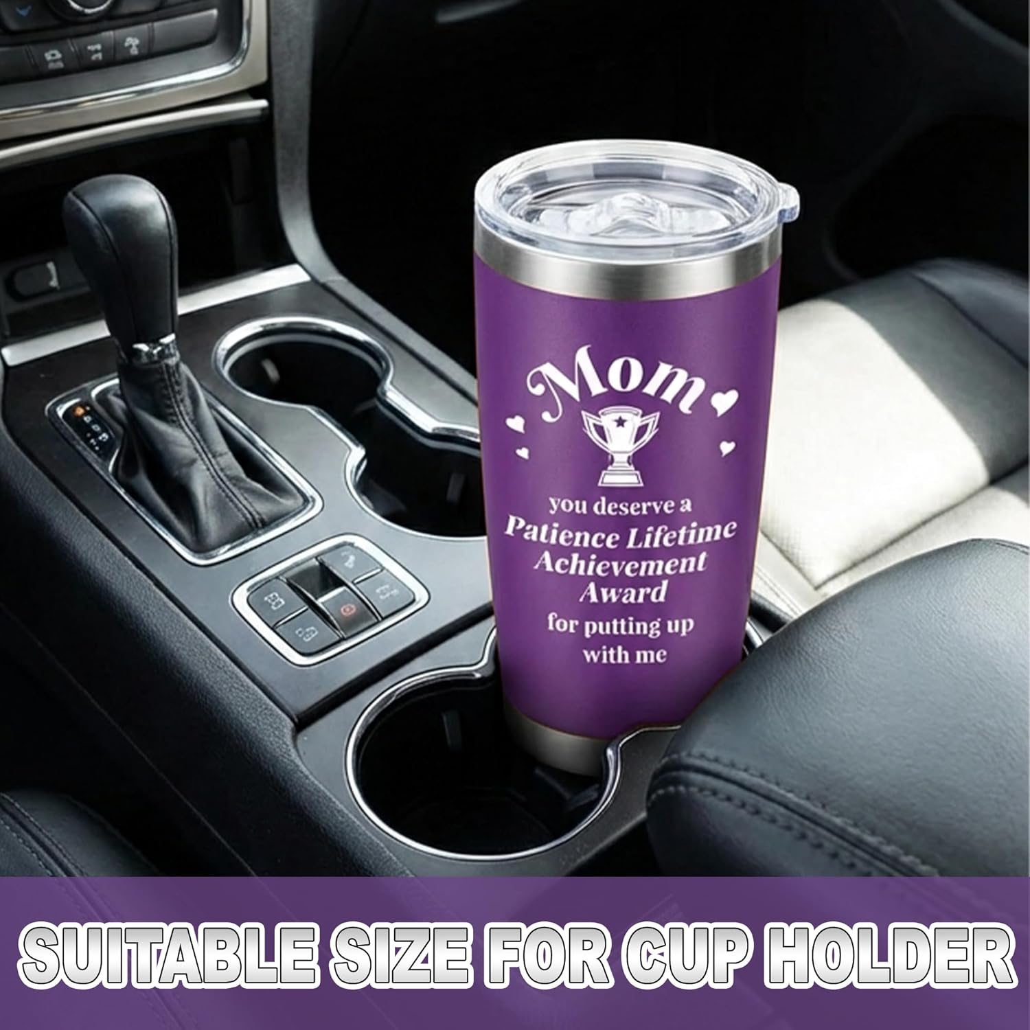 Gifts for Mom from Daughter Son - 20oz Stainless Steel Coffee Mug - Moms Gifts for Birthday, Mothers Day, Valentines Day, Thank You Gifts for Women Wife New Mom Grandma, Purple - Image 4