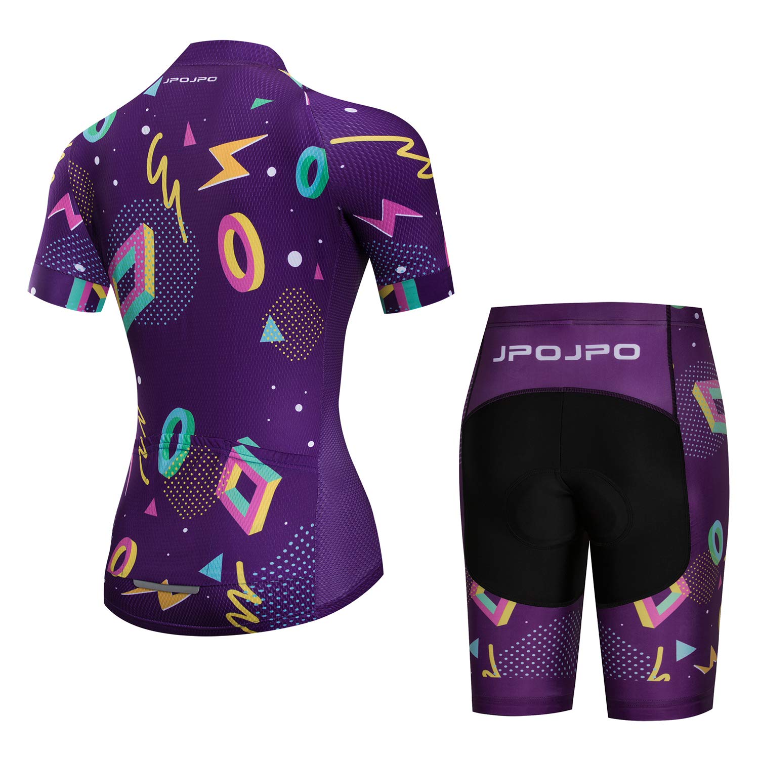 Weimostar Women's Cycling Jersey Shorts Sets Short Sleeve Road Bike Shirt Quick Dry Reflective Dark Purple Size S