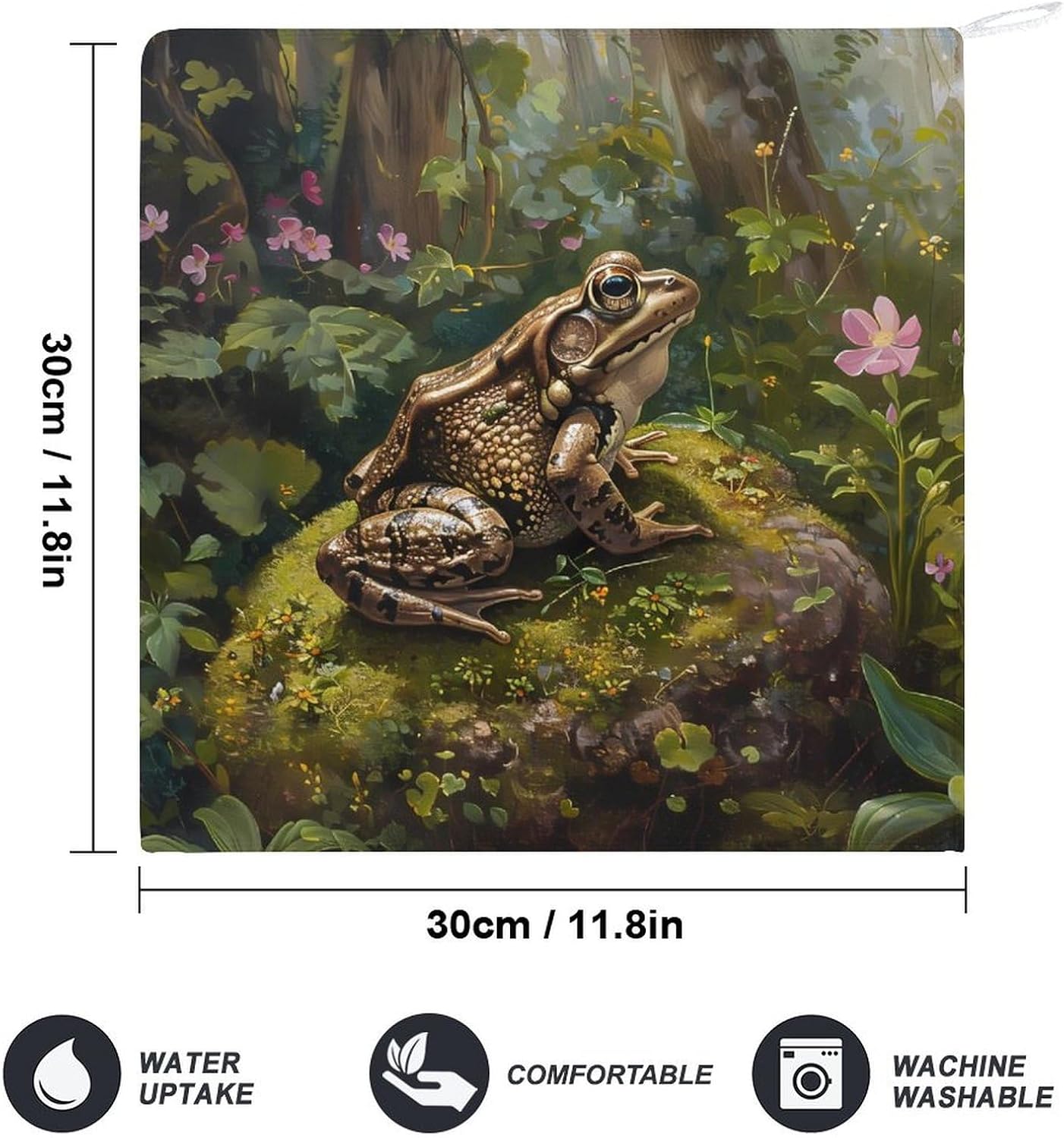 Frog Animal Wildlife Hand Towels for Bathroom Kitchen Towels Small Towel Handkerchiefs with Hanging Loop 4PCS