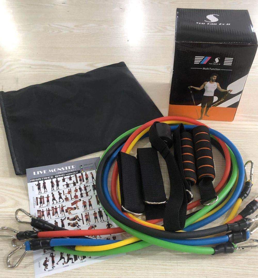 BANDE CORDA ELASTICHE ATTREZZO PER ALLENAMENTO RESISTENZA FORZA E AGILITà GAMBE - Foto 5