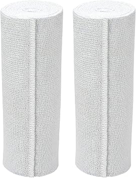 Comfort Elastic Bandage Wrap 6" 2 Pack Single Hook & Loop Closure NexSkin Premium Cotton, Latex-Free Compression Wrap Soft, Hypoallergenic & Reusable Support for Waist, Legs, Elbow & Knee