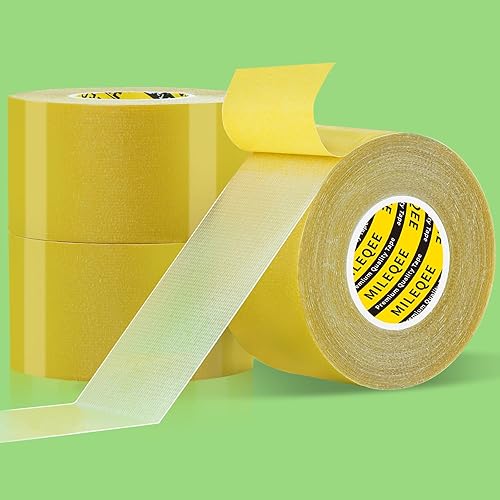 Miniatura 9 de Cinta de Doble Cara Fuerte y Resistente, Extra Grande 1.77 pulgadas x 66 pies (20m), Cinta de Malla de Fibra de Vidrio para Alfombras de Tela