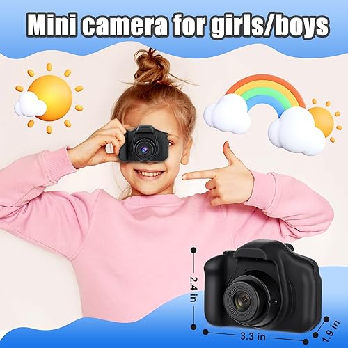 Miniatura 5 de Cámara para niños, cámara portátil para selfie, juguetes para niñas y niños, regalos para niños de 3 a 12 años, cámaras de video digital HD con