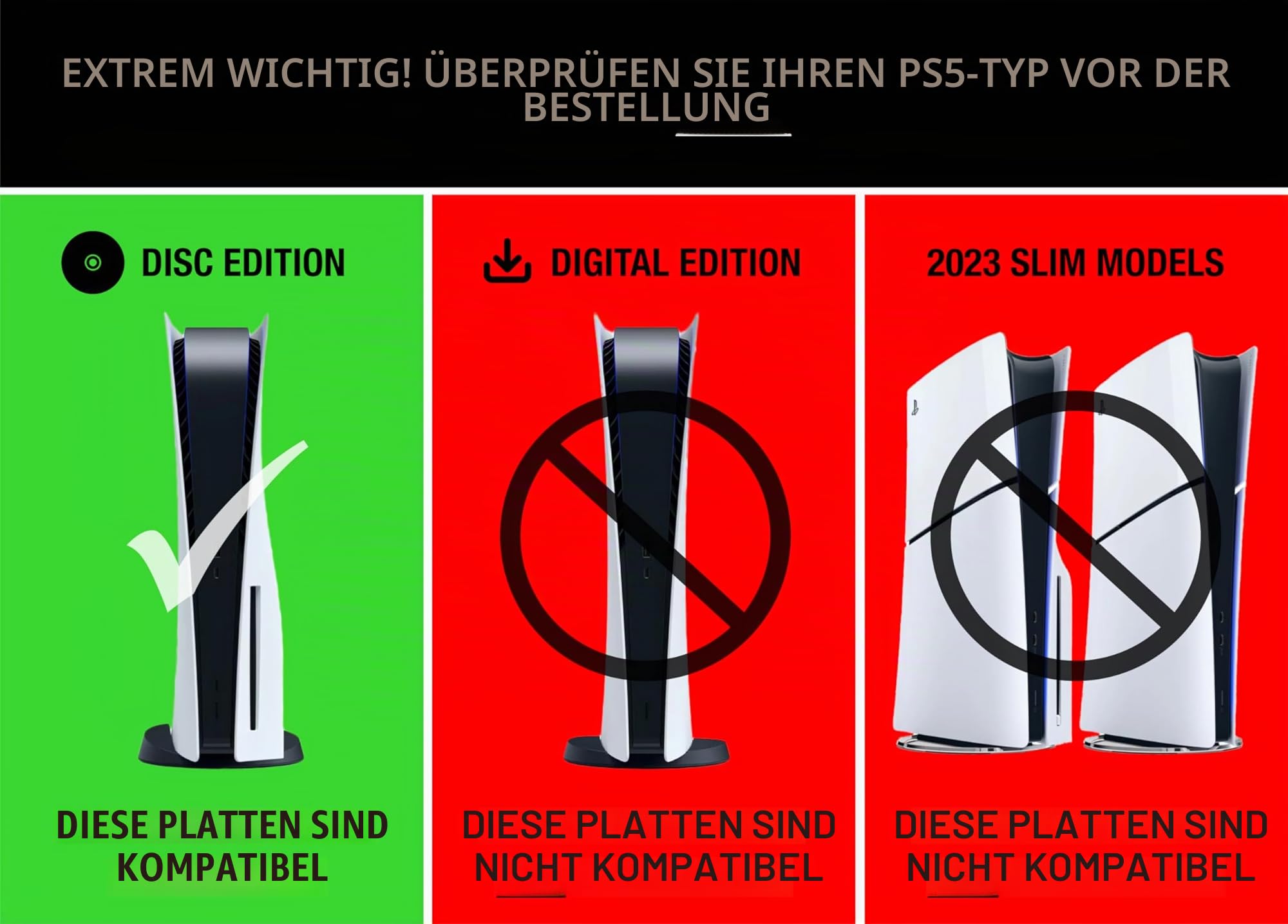 StealthPlates PS5 Kühlungsblende für die PlayStation 5 Konsole, Ersatzgehäuse, schützendes hochfestes ABS, Belüftungsschlitze, präzise Passform (Black Viper - Disc Edition)