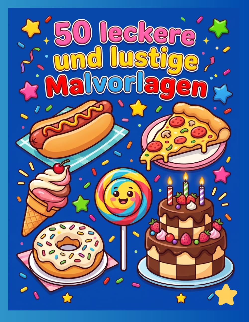 50 leckere und lustige Malvorlagen: Köstliche Motive für Kinder von 4 bis 8 Jahren
