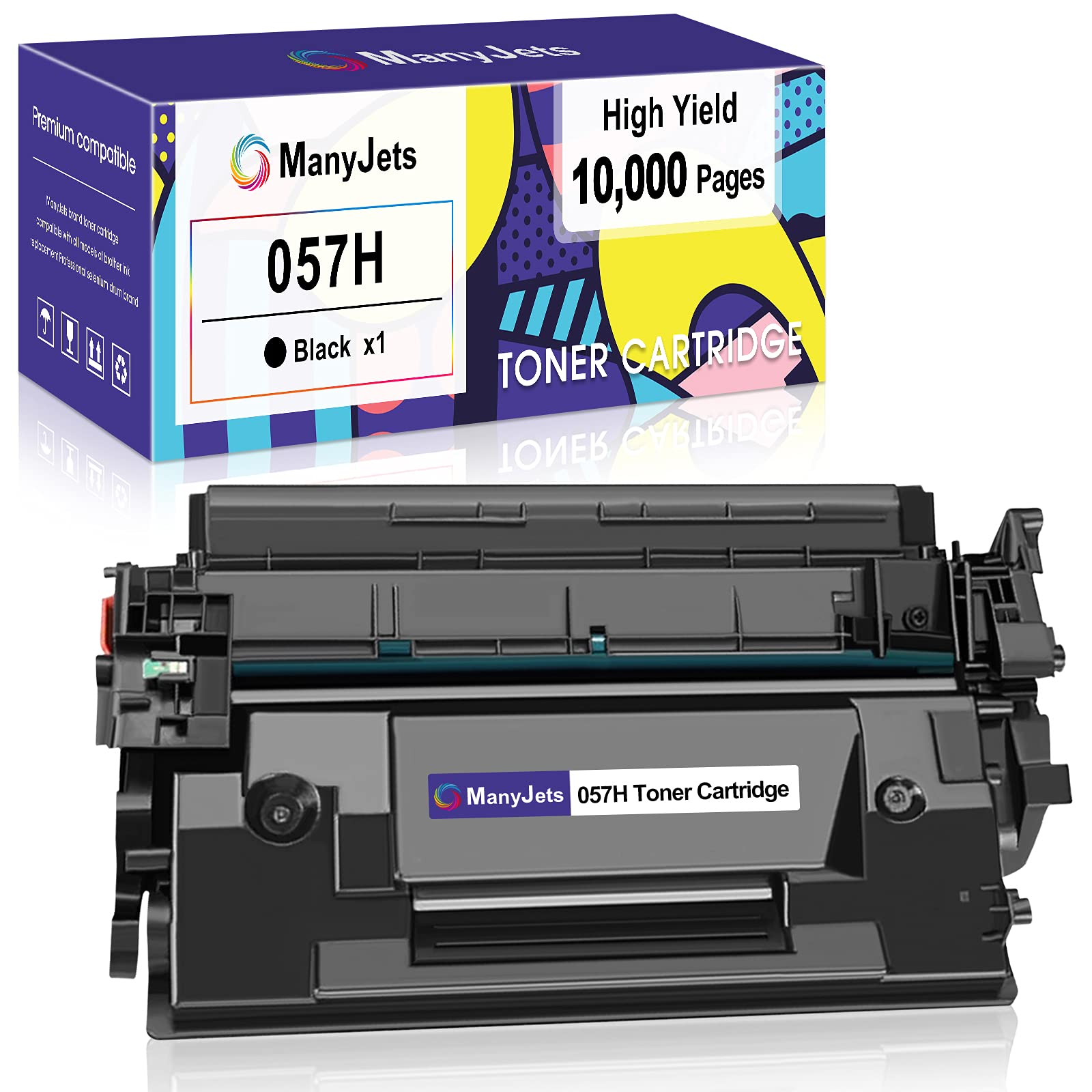 ManyJets 057H Compatible Toner Cartridge Replacement for Canon 057H 057 CRG-057H CRG-057 Black Work with Canon ImageCLASS MF445dw LBP226dw MF448dw LBP227dw MF445 LBP228dw MF449dw Printer (Black,1Pack)