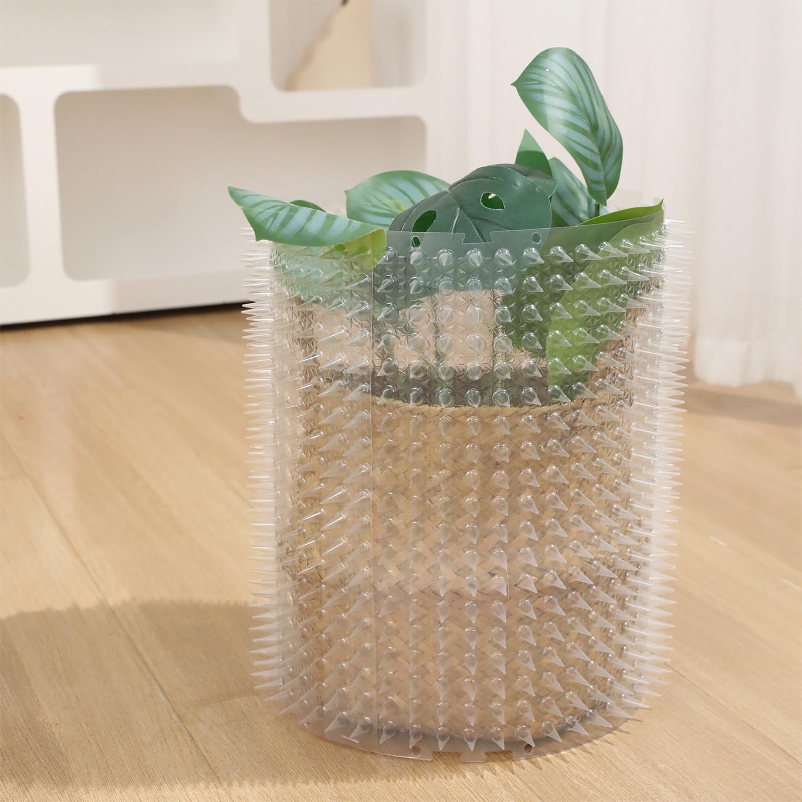Alfombrilla Anti Gatos, Rejilla Antigatos 10 Unidades | Pinchos Disuasorios para Jardín y Balcón | Protección Duradera Interior/Exterior | PP Reciclado, Antideslizante 42 * 34cm (12, Transparente)