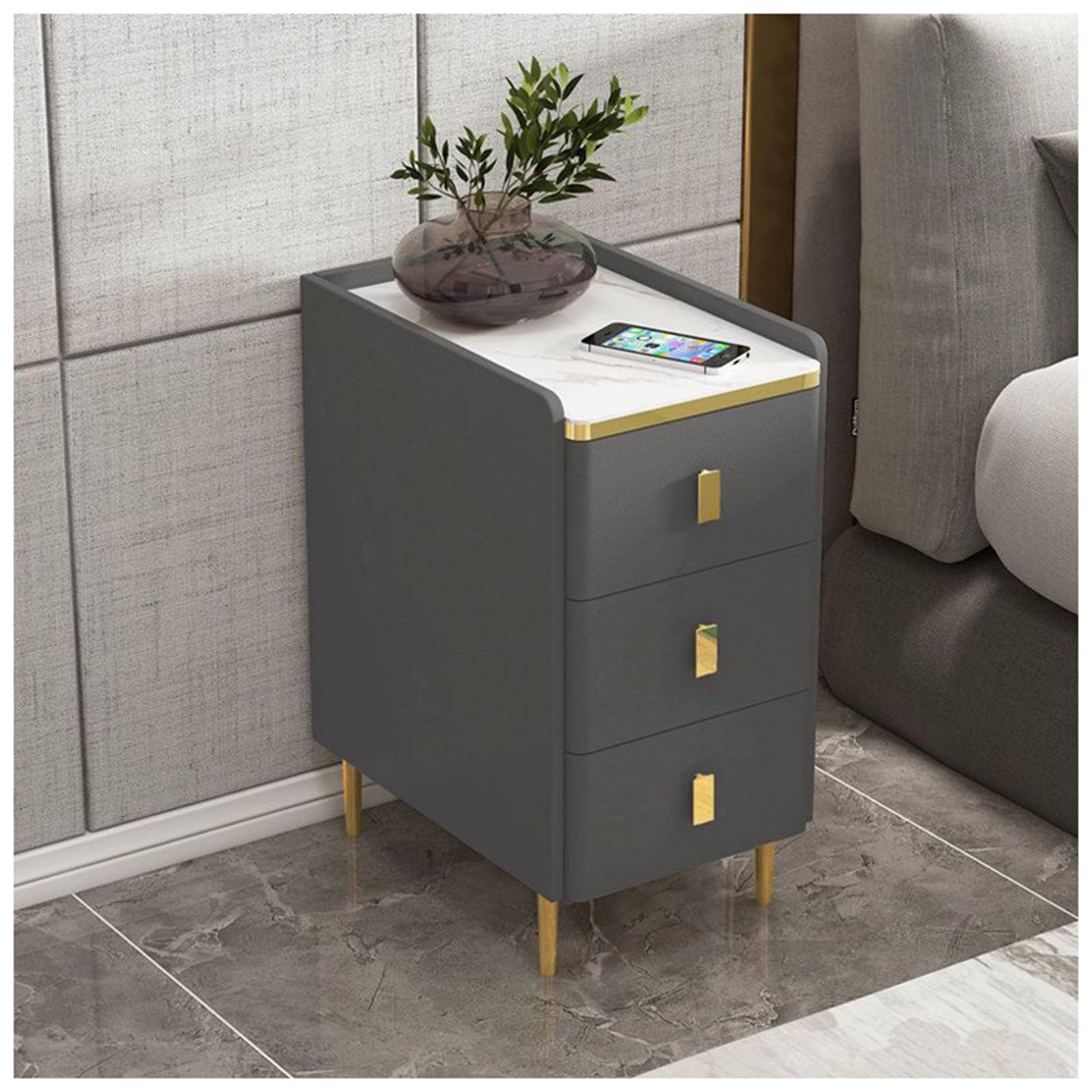 Table de chevet minimaliste contre le désordre de la chambre à coucher