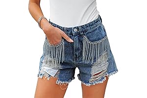 Women's Rhinestone Denim Shorts: Bling up Your Style