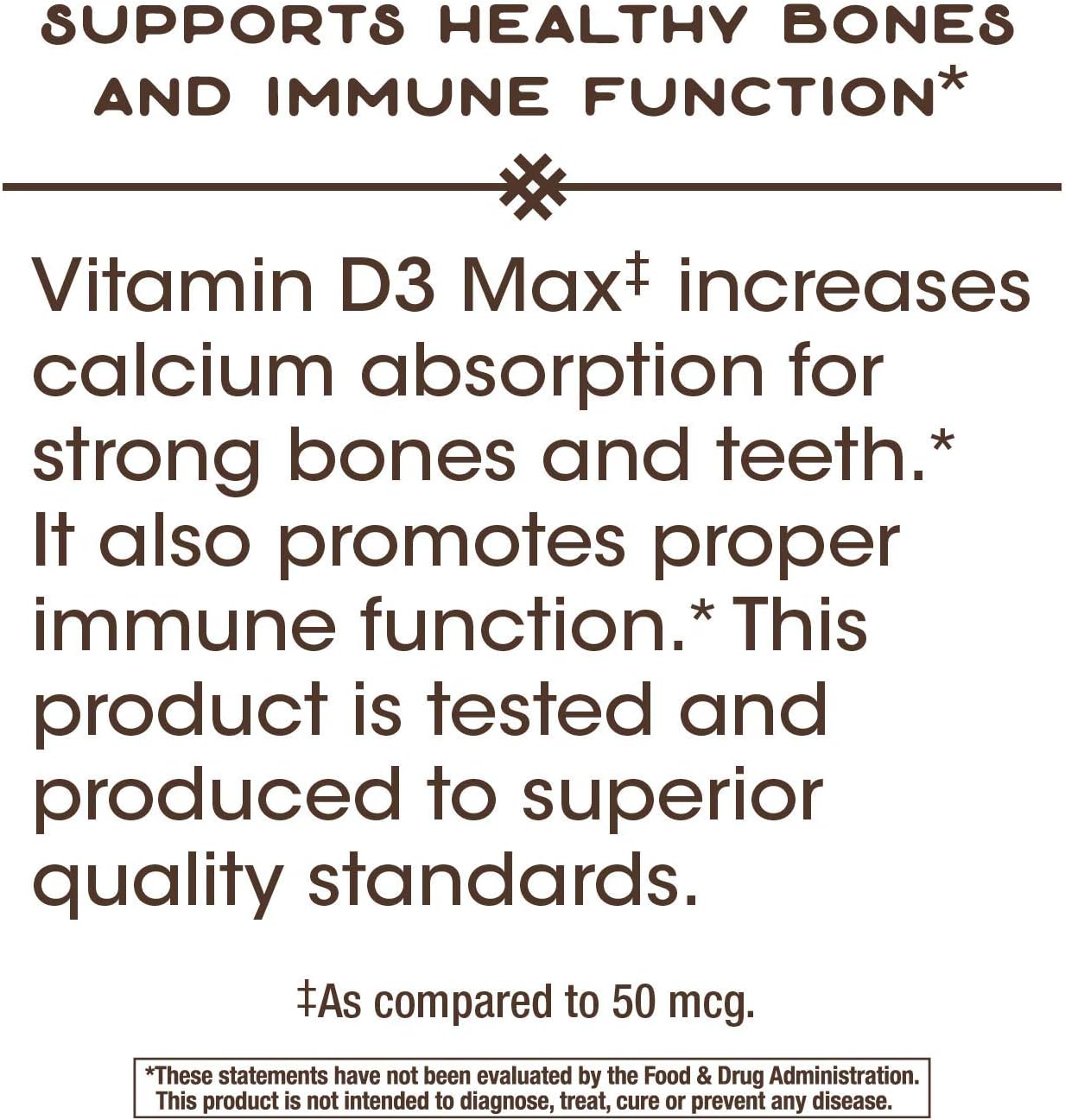 Nature's Way Vitamin D3 Max, Supports Healthy Bones and Teeth*, Supports Immune Health*, 125mcg per Serving, 240 Softgels