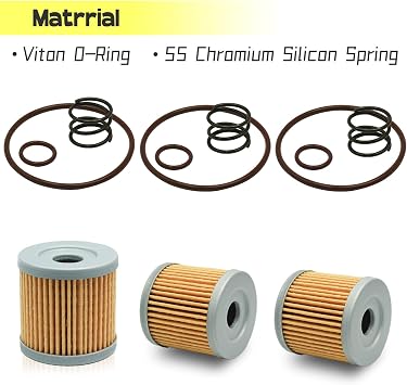 3Pcs Oil Filter Kit Compatible with Suzuki DRZ400 DRZ400S DRZ400E DRZ400SM 2000-2024 LTZ400 LTZ450 2003-2014 KFX400 2003-2006 DVX 400 2004-2008 1654029F00 09440-1800
