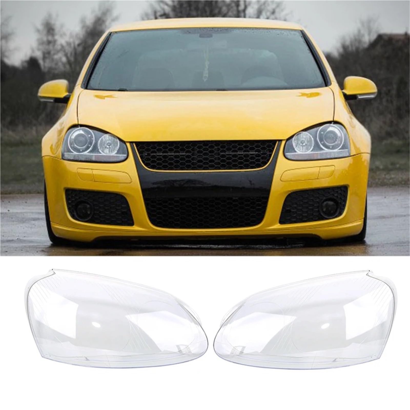 Scheinwerfergläser Für Golf 5 MK5 Für Jetta 2005-2009 Transparente Gehäuse Front Scheinwerfer Objektiv Shell Abdeckung Glas Lampcover Lampenschirm Scheinwerfergehäuse Auto