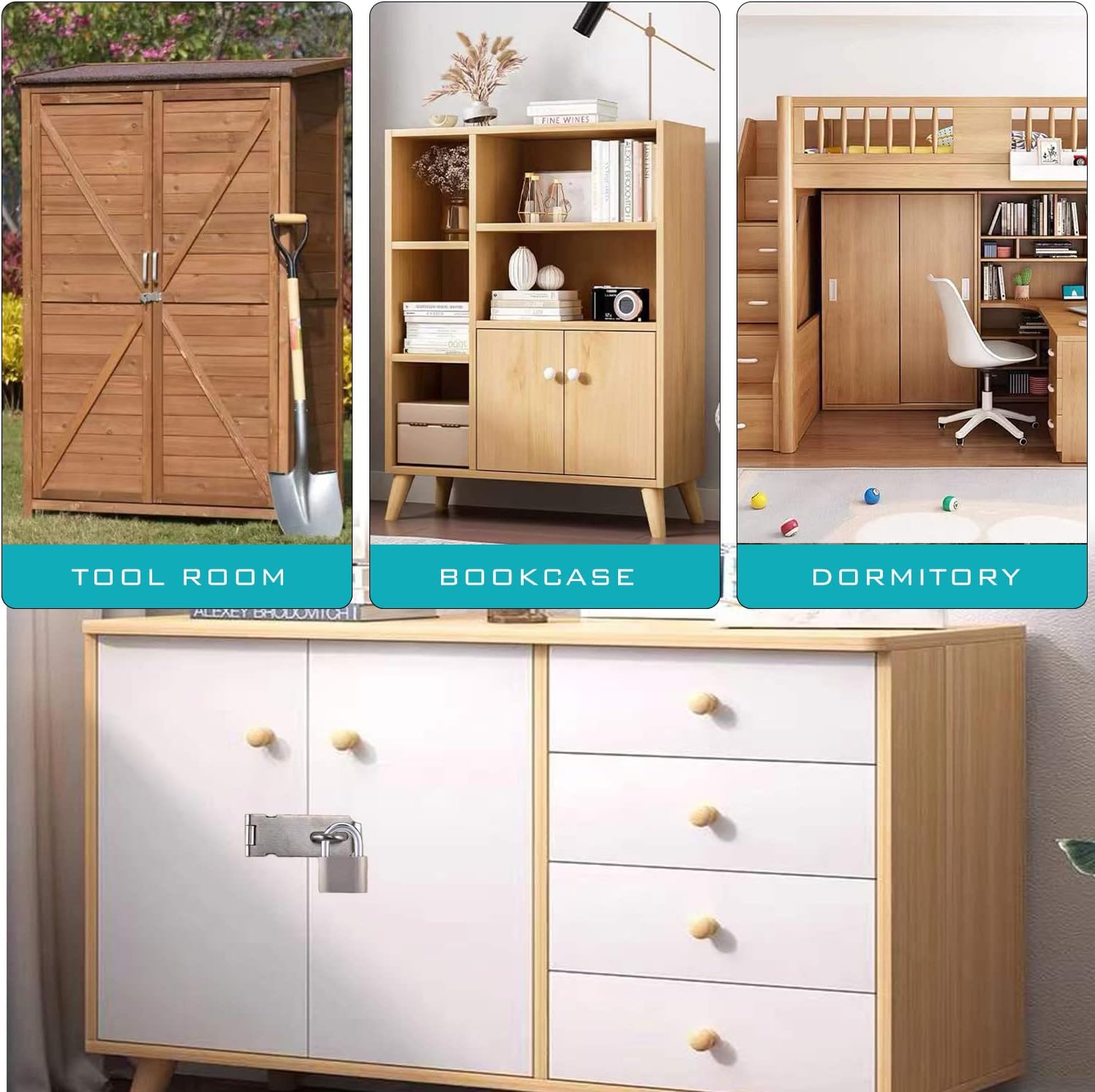 2 Pack Door Locks Hasp Latch, 304 Stainless Steel Padlock Hasp Latch Lock, 4 inch Hasps for Padlocks, Padlock Latch Polished Brushed Surface Extra Thick Gate Lock Hasp with Screws (Silver and Black)