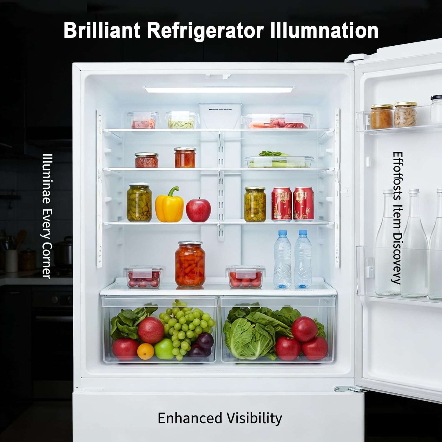 SIGANDG Tira de Luz LED Frigorifico, para refrigerador Haier BCD-575WDBI, pieza de repuesto 0064001827, Iluminación para Frigoríficos,2 piezas — view 5