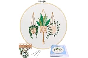 KISSBUTY Embroidery Kit for Beginners: Embark on a Verdant Cross-Stitch Adventure with Epipremnum Aureum