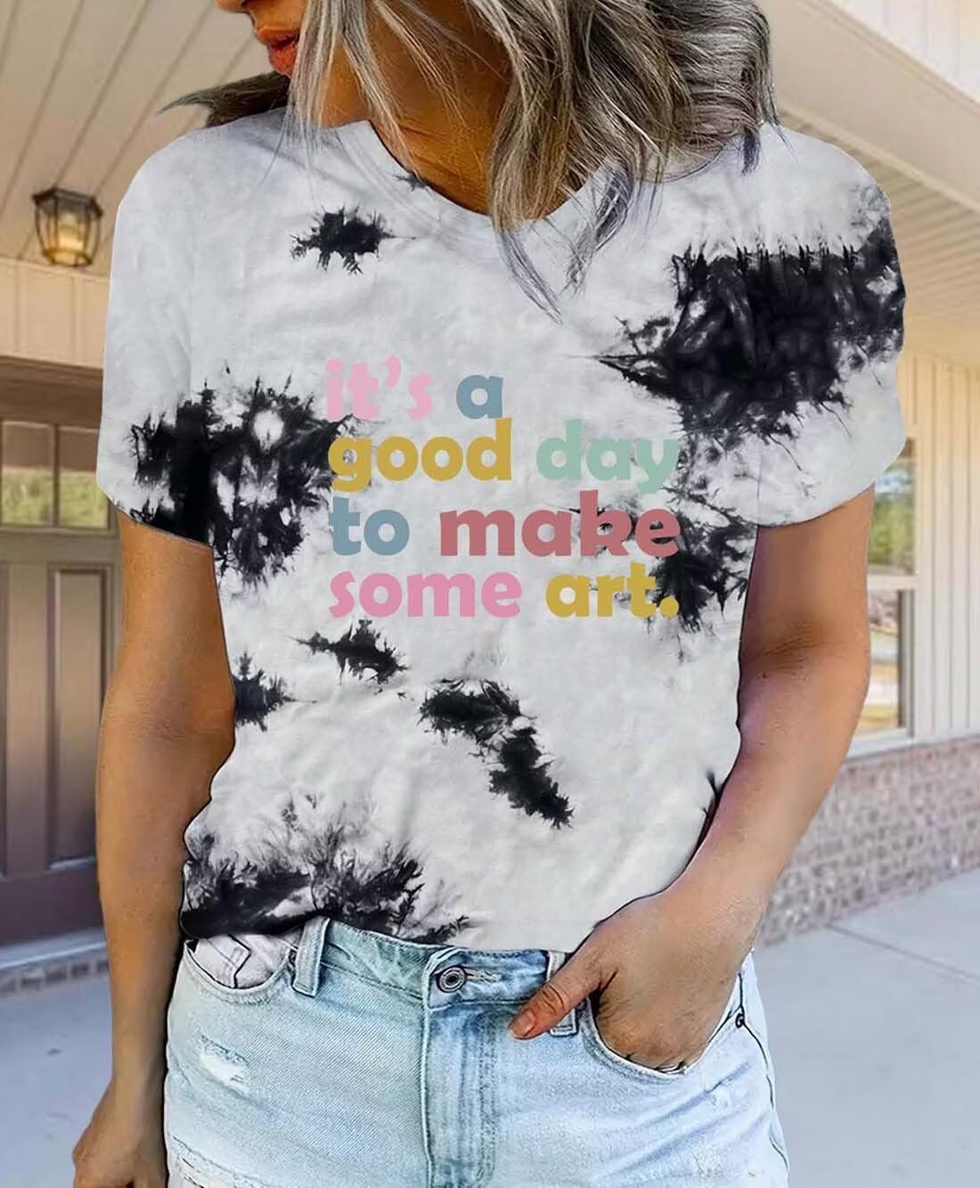 Women Cute Tees Graphic Crewneck T Shirts