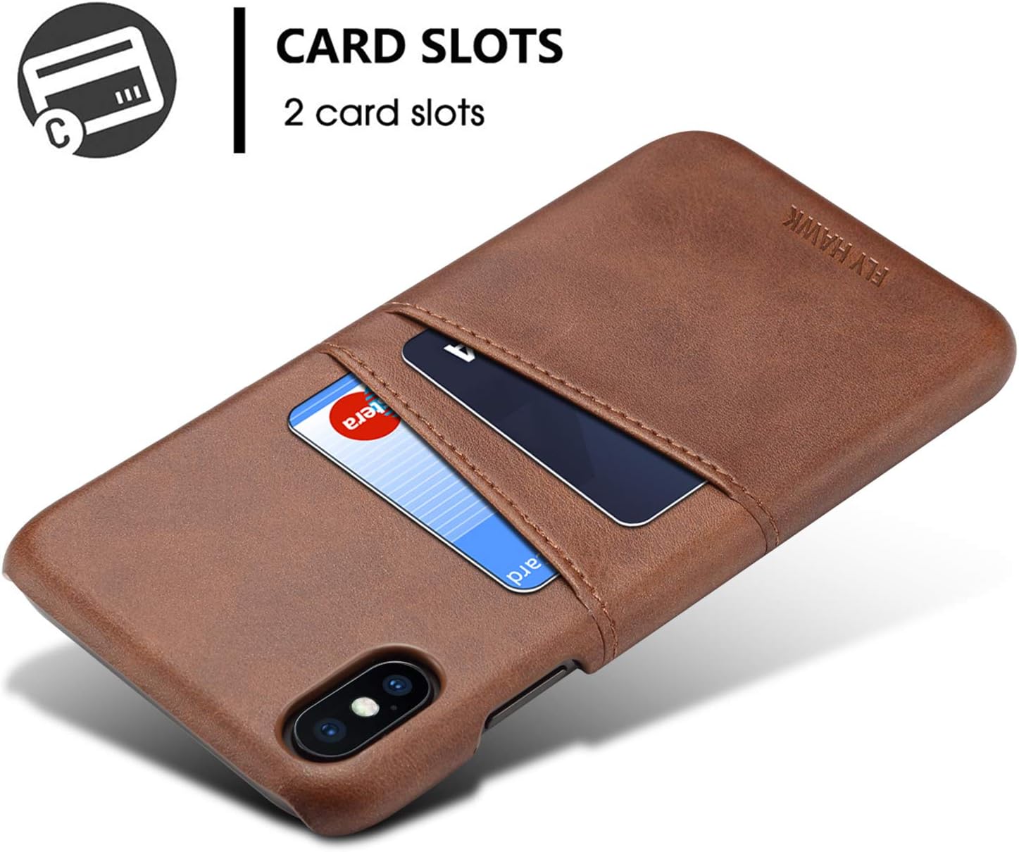 Wallet Case Compatible iPhone Xs / 10s, 5.8 inches Slim PU Leather Back Case Cover Credit Card Holder for Apple iPhone Xs/iPhone 10s (2018) Brown