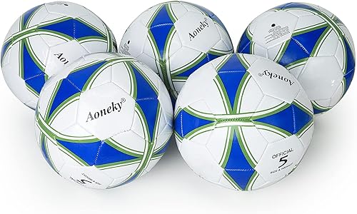 Miniatura 1 de Aoneky Balón de fútbol tradicional de tamaño 5 para adultos, se envía desinflado, bomba incluida