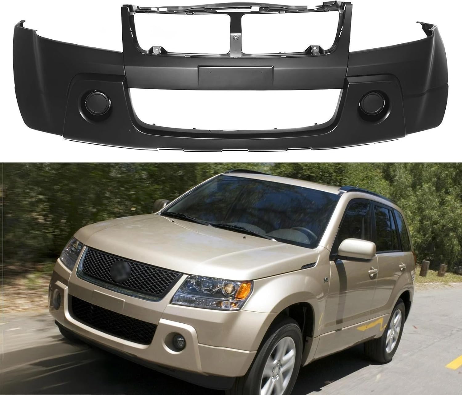 Primed Front Bumper Cover Fits for 2006-2008 Suzuki Grand Vitara Replaces# 7170065841T2G