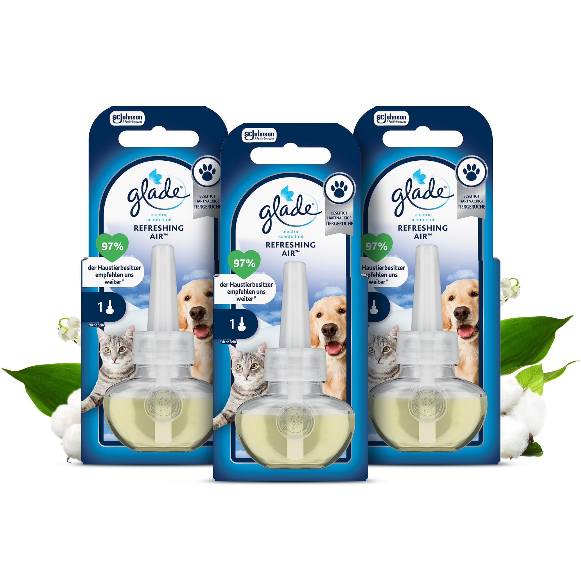 Glade Electric Scented Oil Nachfüller, Elektrischer Raumduft, 3er Pack
