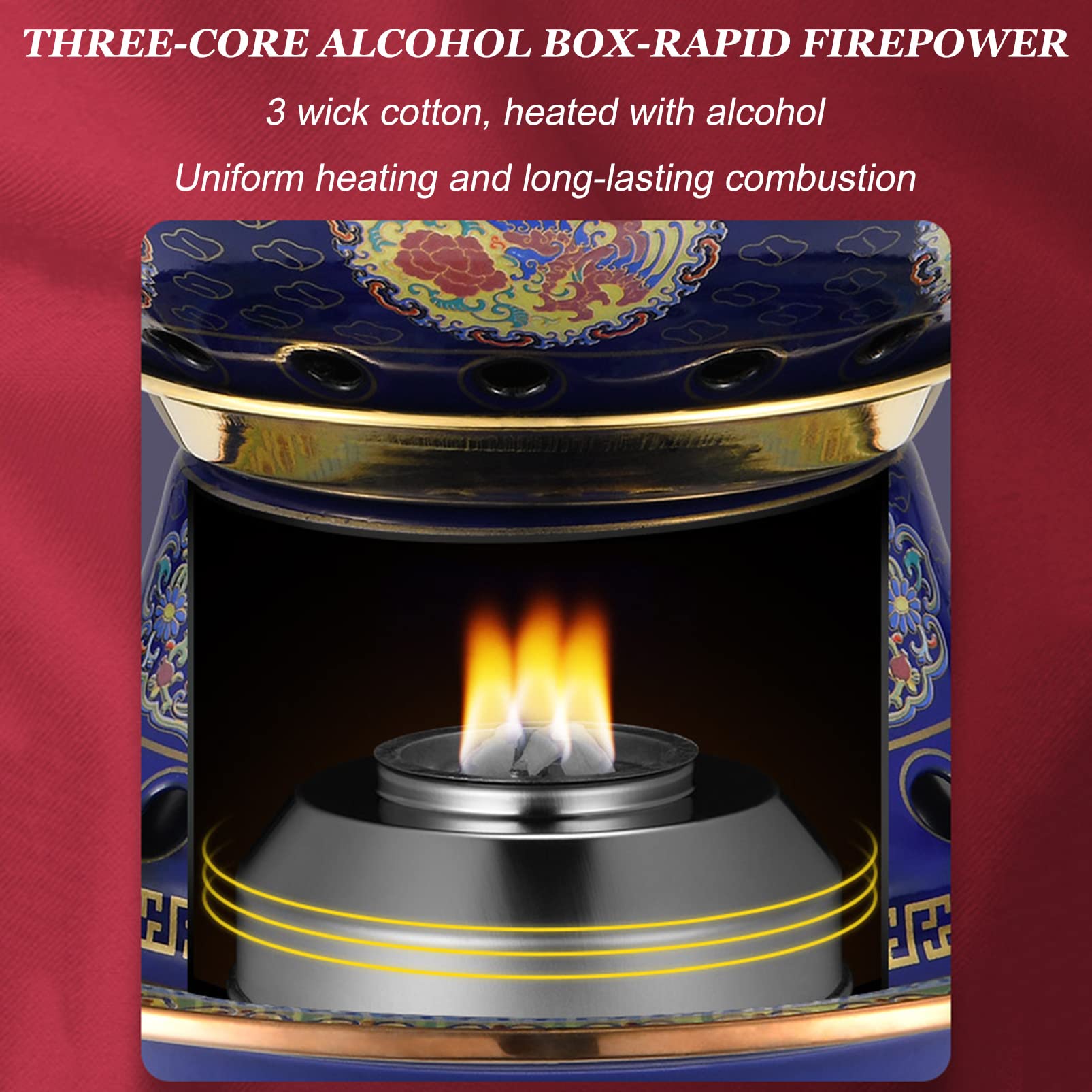 Chinesischer Eintopf Mini Alkohol Shabu Shabu Hot Pot, Fleisch Fondue Lamm Outdoor Kocher Picknickkocher Multifunktionaler Suppenkochgeschirr