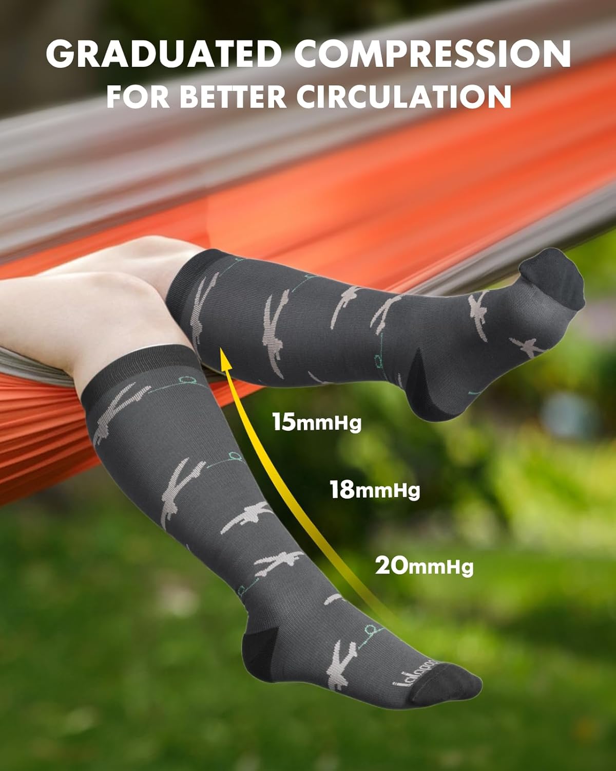 Bamboo Viscose Compression Socks for Women Men 2 Pairs 15-20mmHg Knee High Compression Socks Travel Nurse - Image 5