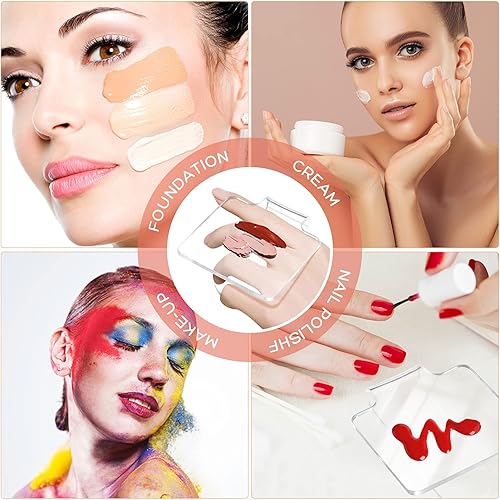 Miniatura 7 de Minkissy Paleta de mano de maquillaje, paleta de manicura de acrílico, paleta de maquillaje, paleta de maquillaje para salón profesional