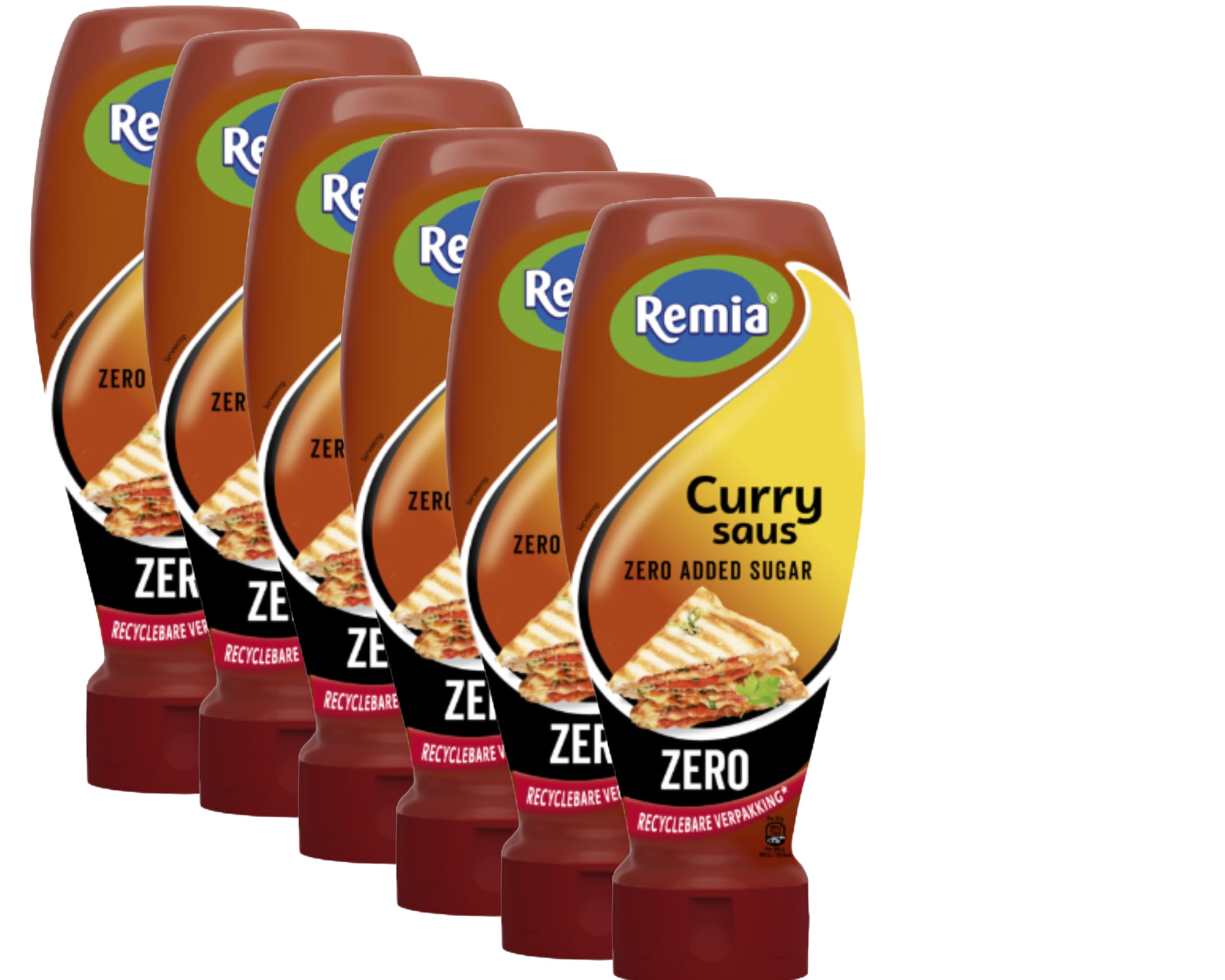 6 X CURRY SAUS ZERO - CURRY SAUCE 0% ZUCKERZUSATZ -6 X 500 ML - BY REMIA