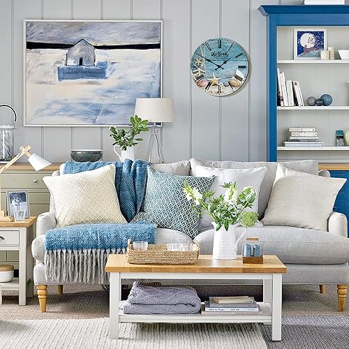 Miniatura 4 de Divertida decoración de baño de playa, reloj de pared silencioso que no hace tictac, conchas marinas, decoración de baño, arte de pared  The Beach