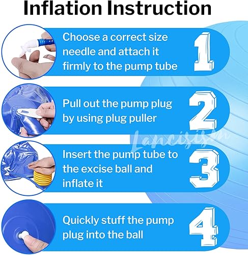 Miniatura 4 de Juego de equipo de batería cardiovascular  Pelota de ejercicio de 26 pulgadas con bomba y palos de batería cardiovasculares con empuñaduras