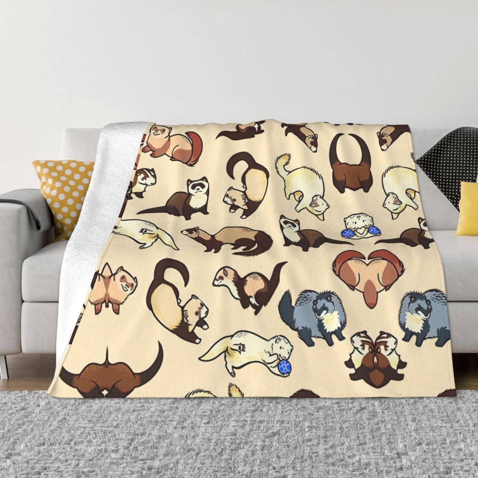 Couverture en flanelle furet EdWal compacte et chaude pour le voyage