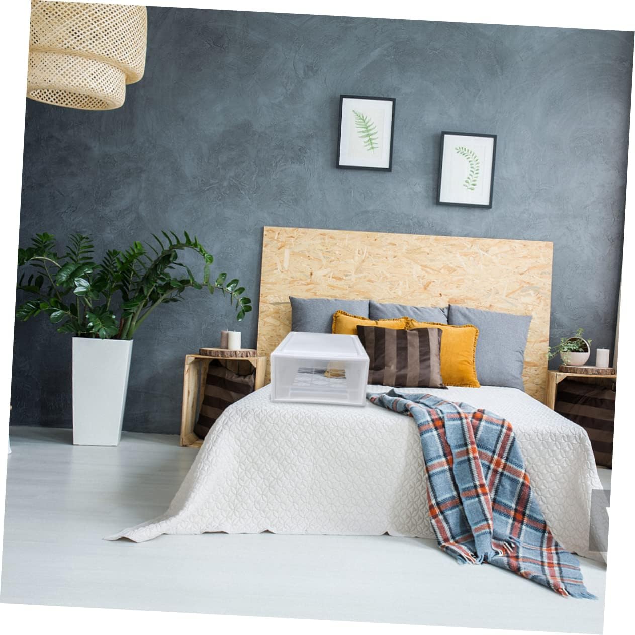 Cabilock Large Capacity Plastic Drawer Organizer Box for Underwear and Clothes Storage Breathable Home Accessory Container for Bras Socks Scarves Lightweight and Portable Ivory White