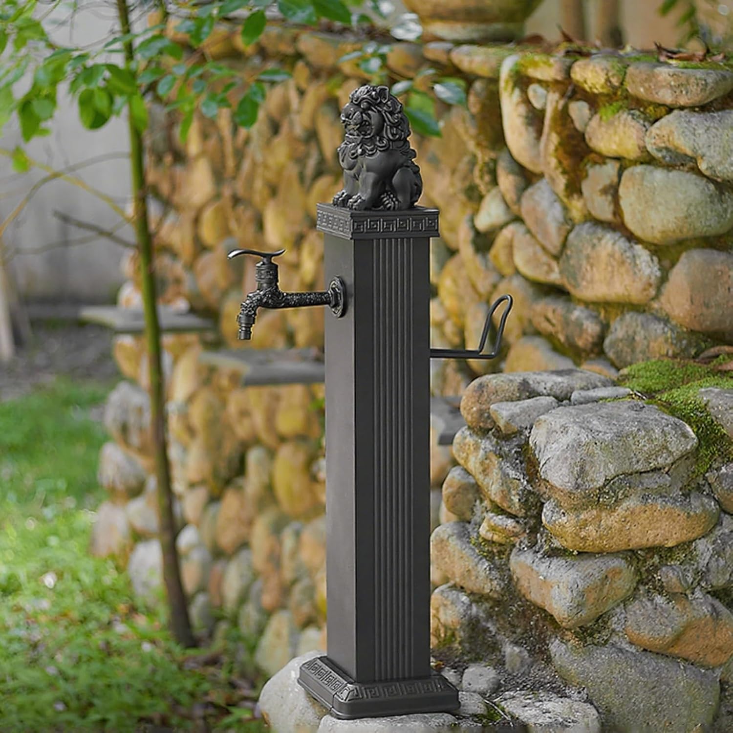 Vertical Garden Water Column - 116cm Stainless Steel Antifreeze Faucet, Decorative Water Feature Fountain for Outdoor Irrigation & Washing, Durable Hydrant Dispenser.