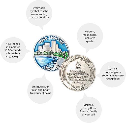 Miniatura 126 de The Achieve Mint Ficha sobria de 13 meses Chip sobrio de trece meses Regalo no AA, medallones no religiosos para hombres y mujeres que celebran