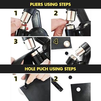HAPDEN 1/2 Eyelet Kit Accessory, Eyelet Punching Kit with 200 Eyelets and 12mm Die Heads