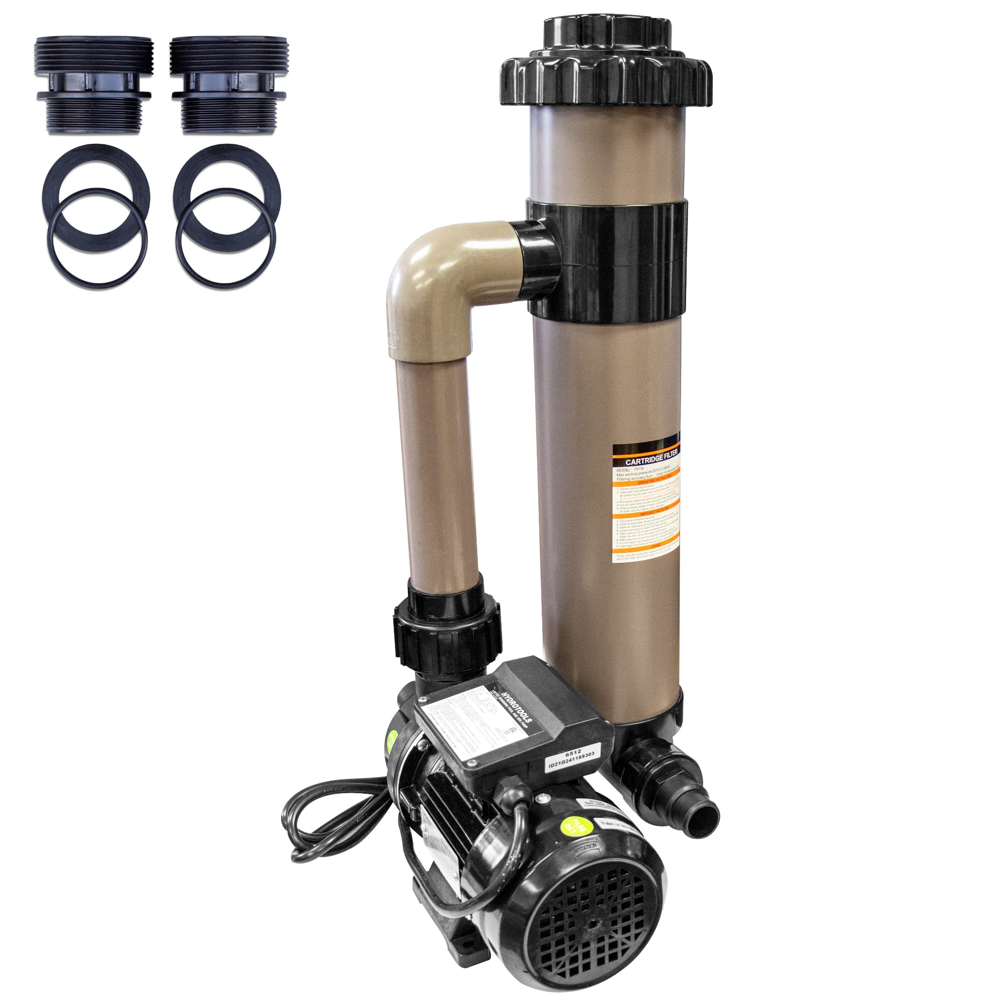 HYDROTOOLS Pool Sand & Cartridge Filter Pumps for Above Ground Pools |12-16 Inch & 8-40 SF Cleaner Systems | 1/3 to 1 HP Pump Options|for Intex Bestway Soft Sided Pools 40mm to 1.5 Inch Hose Convert