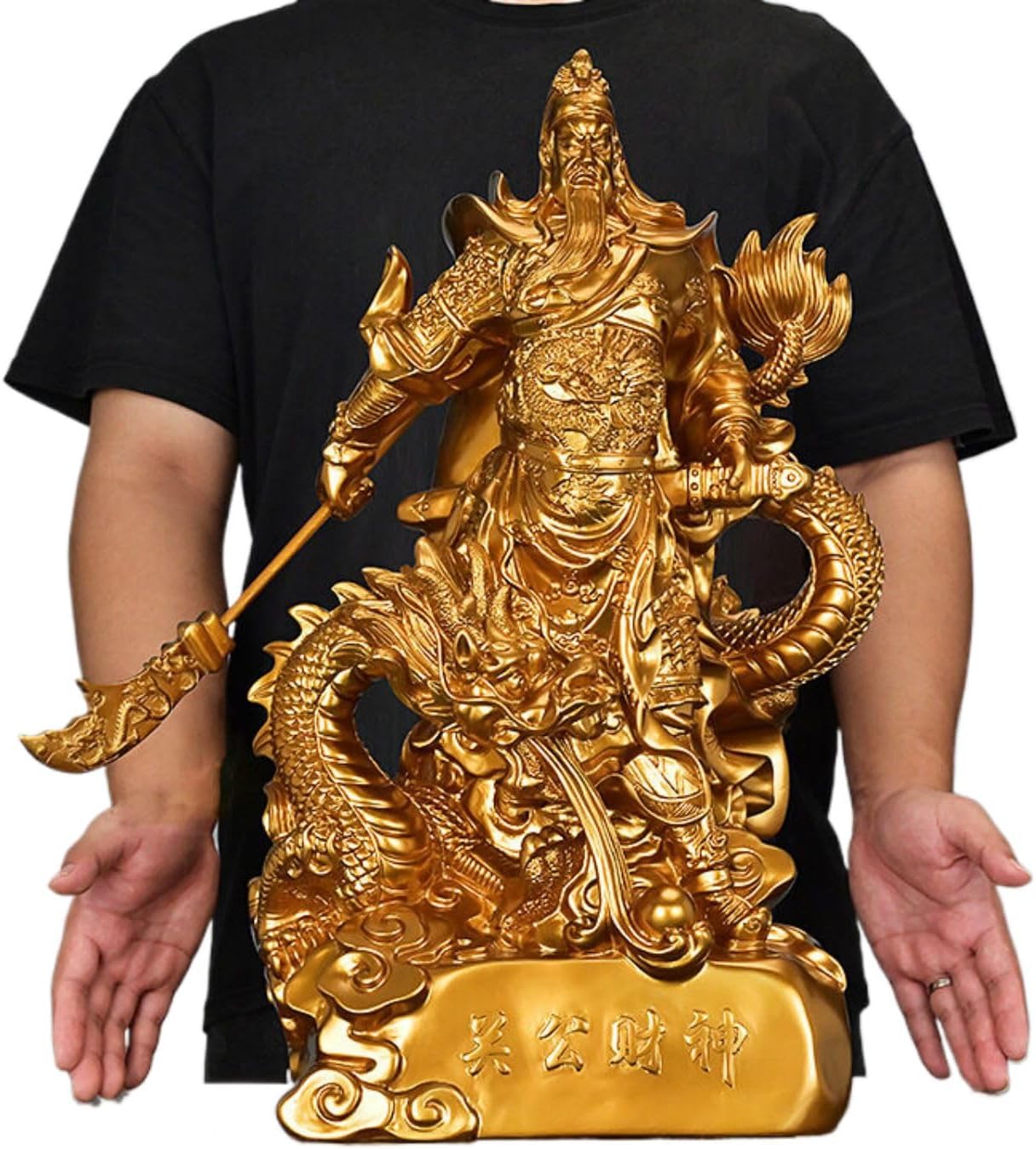 关公财神摆件 Feng Shui Figurine Home Office Decor Chinese Gifts 招财关二爷关羽办公室客厅电视柜供奉家用树脂工艺品 8350