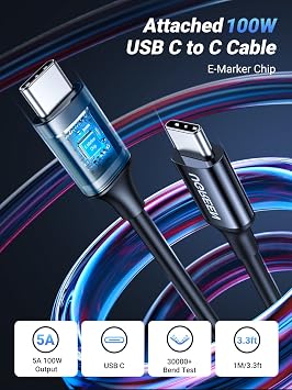 حزمة Ugreen: شاحن سيارة Usb-c بقوة 130 وات + كابلين Usb-c بقوة 100 وات