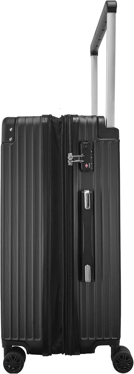 Mala Rígida 360° Tamanho Média 23kg Cadeado TSA Gladiador Wide E1 (Preto) Mala Rígida 360° Tamanho Média 23kg Cadeado TSA Gladiador Wide E1 (Preto)