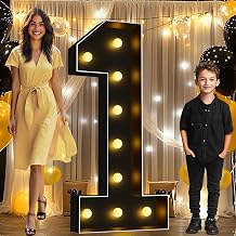 Pooqla 4FT Marquee Light Up Numbers 1 for 1st Birthday Decorations