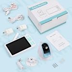 Baby Monitor avec caméra Baby Viewer 1080P Capteur intelligent Pas d'application Non WiFi Caméra de surveillance pour bébé avec écran de visionnement pour bébé animal etc. (Blue)