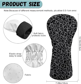 Golf Club Head Covers Driver Headcover Hybrid Headcover Fairway Wood Head Covers PU Leather for Golf Clubs