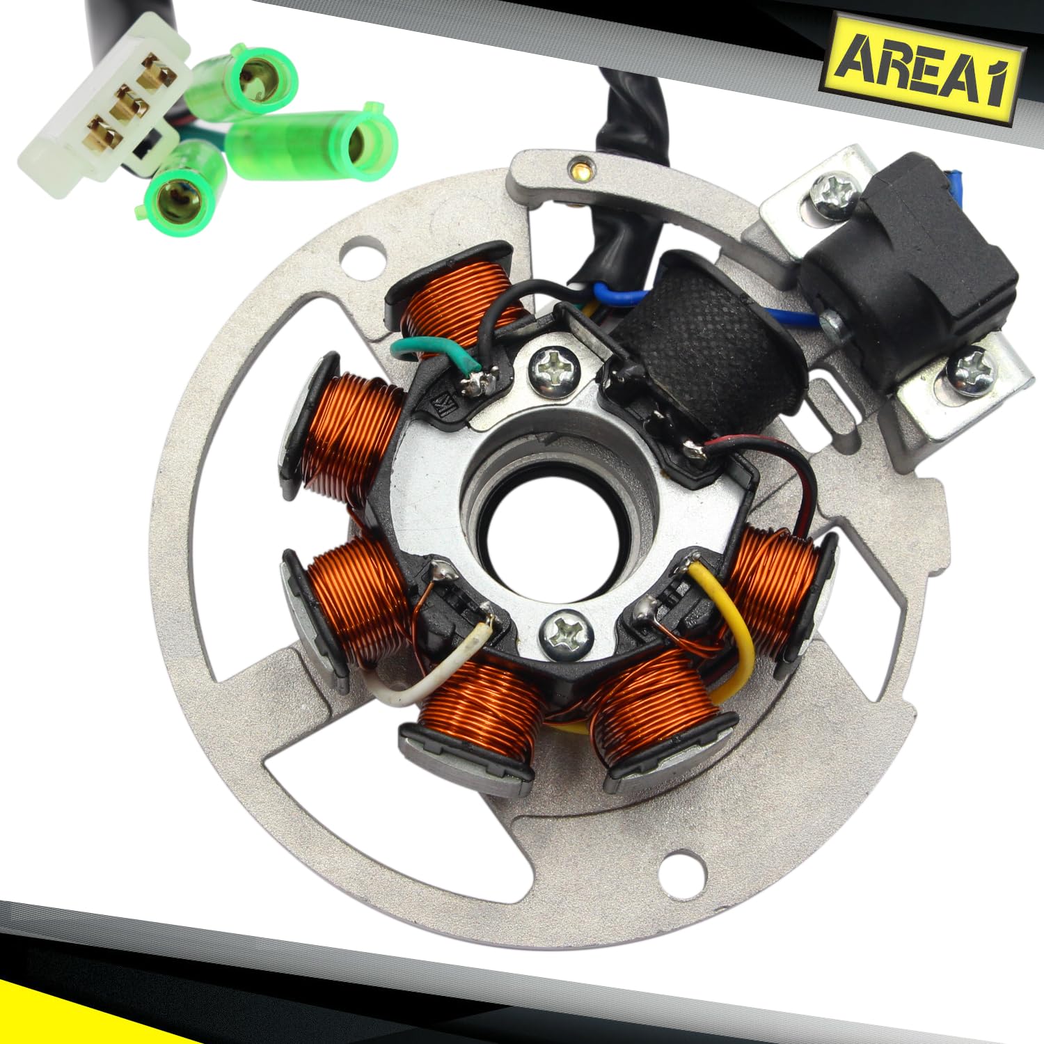 Area1 Statore alternatore di ricambio compatibile con F12 Phantom AC, Mawi Power Star, Racing Power, Desire Race, Motofino MF50QT-2 50ccm