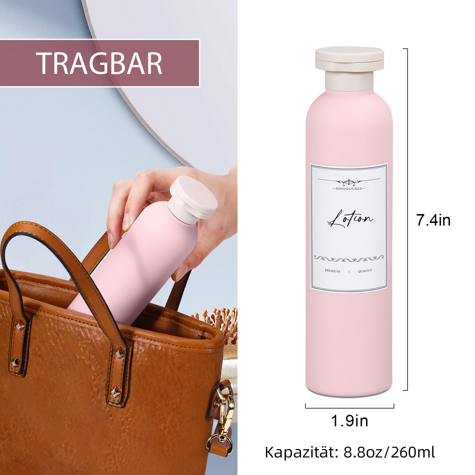 UMETASS Travel Bottles for Filling Leak-Proof Travel Time Set, Travel Size Shampoo Container with Flip-Top Lid - Image 2