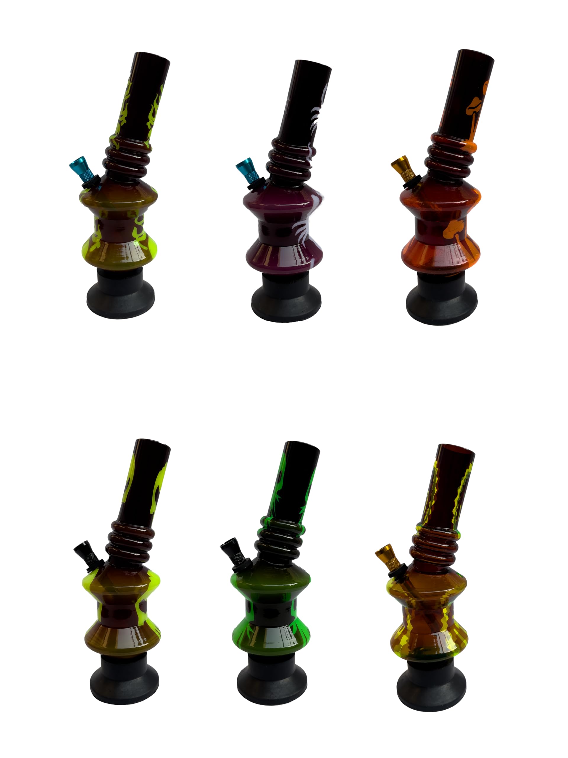 VOLCANO™ Mini Glass Bong 8" 20cm - Shooter Pipe With Strong Effect - Easy to Clean - 1 Piece Printed (Mix Color)
